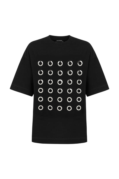 Metal Ring Detailed T-Shirt