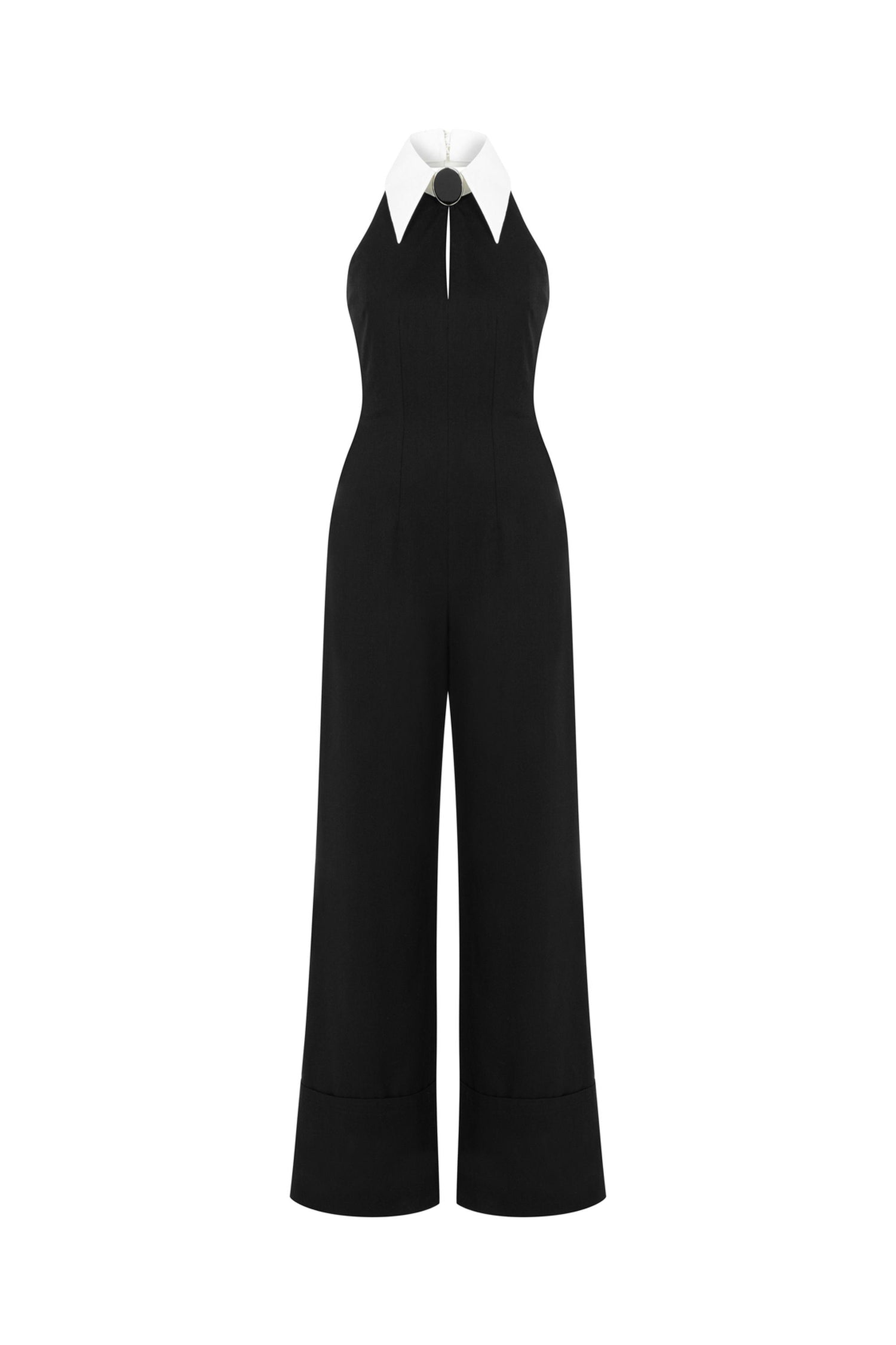 Pointed Collar Jumpsuit