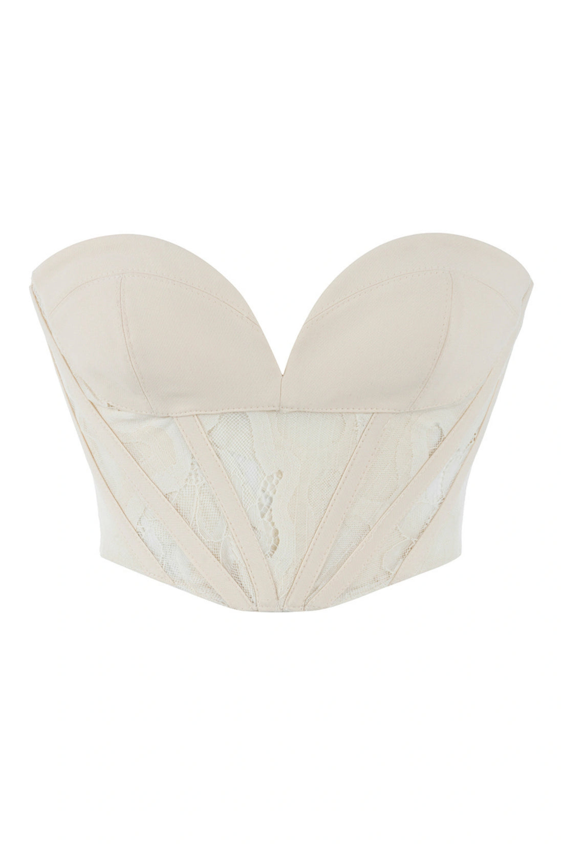 Sweetheart Neckline Garnished Crop Top