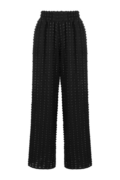 Textured Wide Leg Trousers
