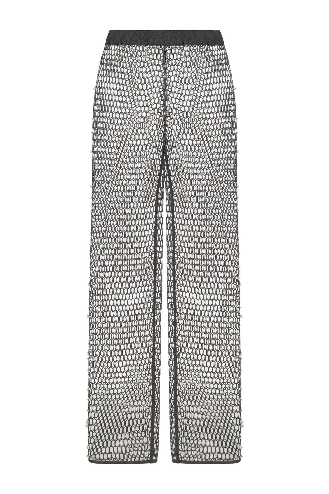 Shimmering Threaded Mesh Pants