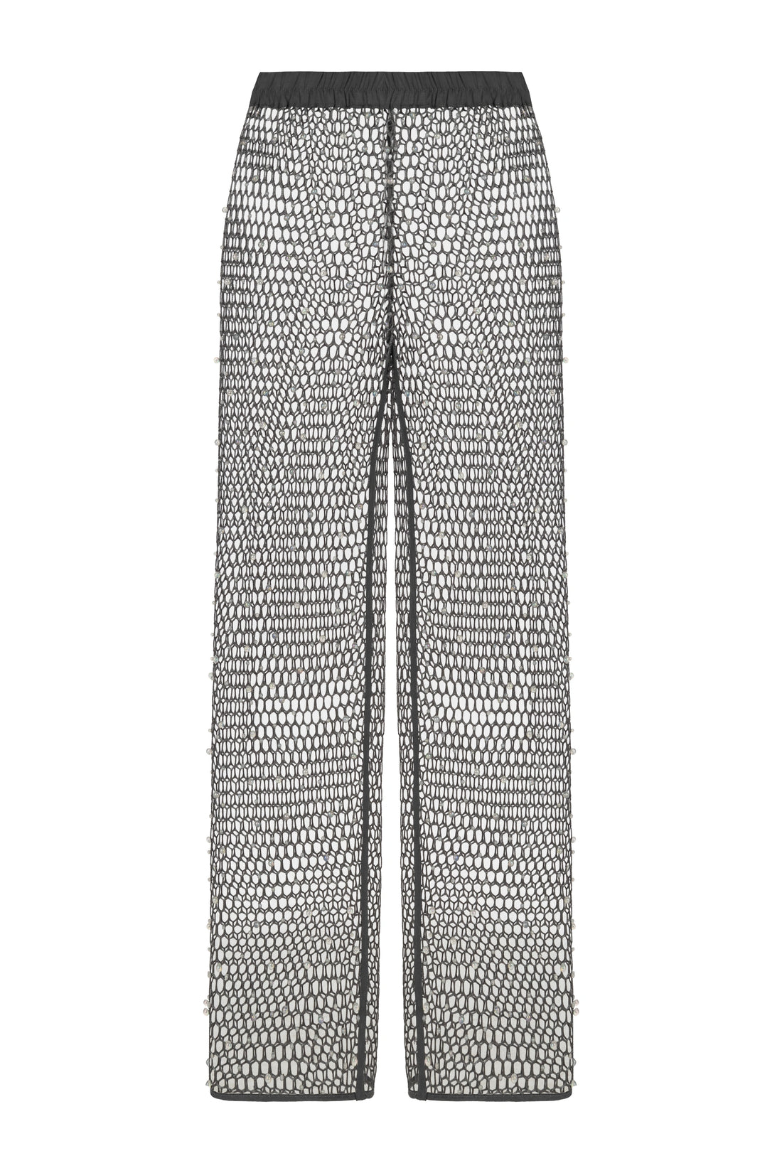 Shimmering Threaded Mesh Pants
