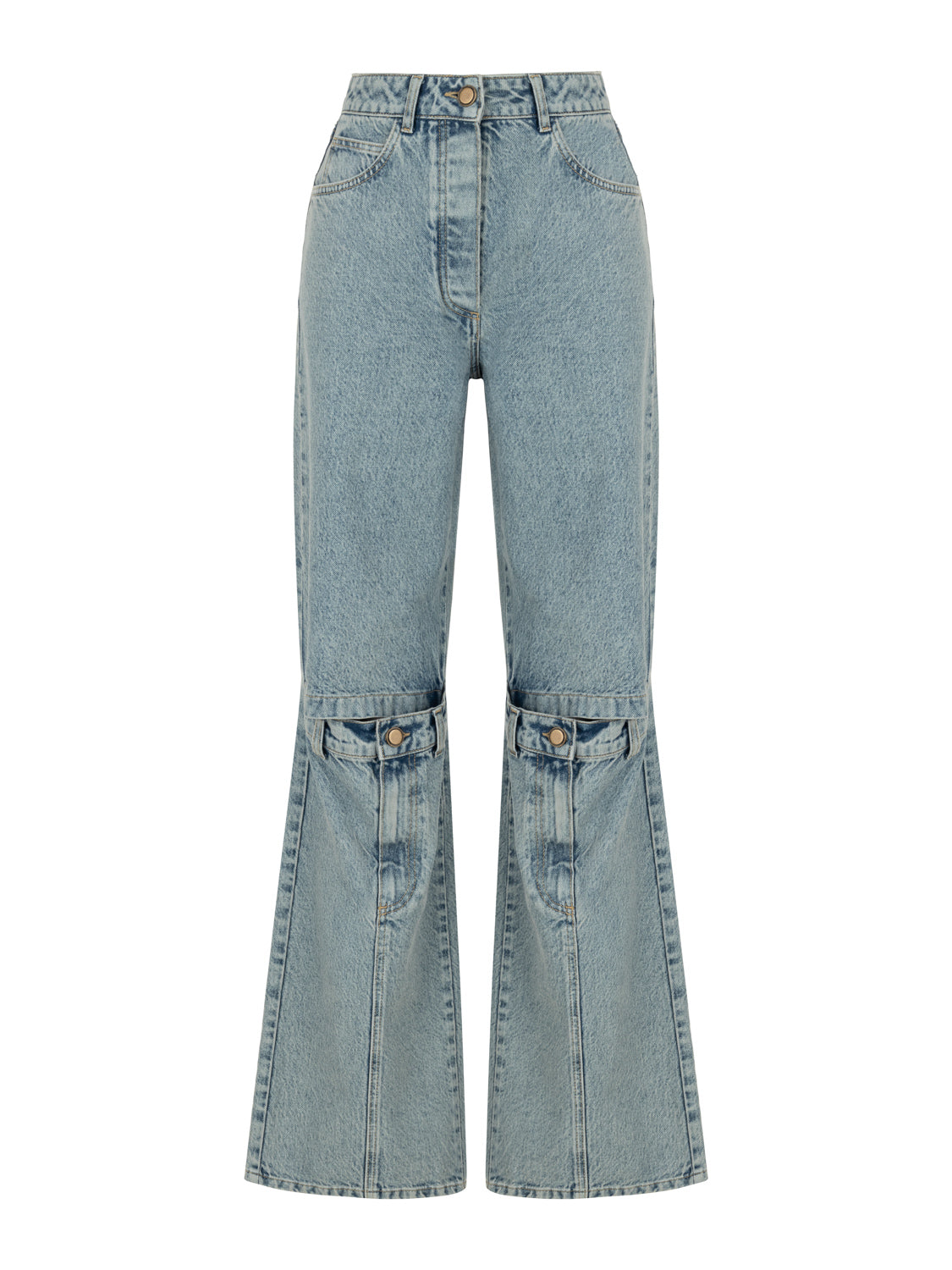 Open-Knee Wide Leg Jeans