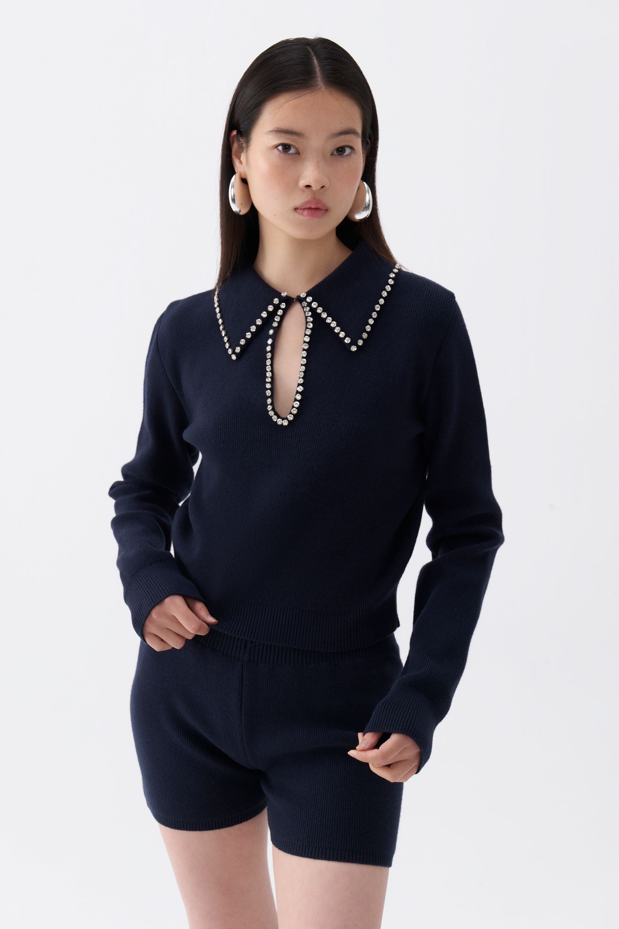 Knit shirt with collar hotsell