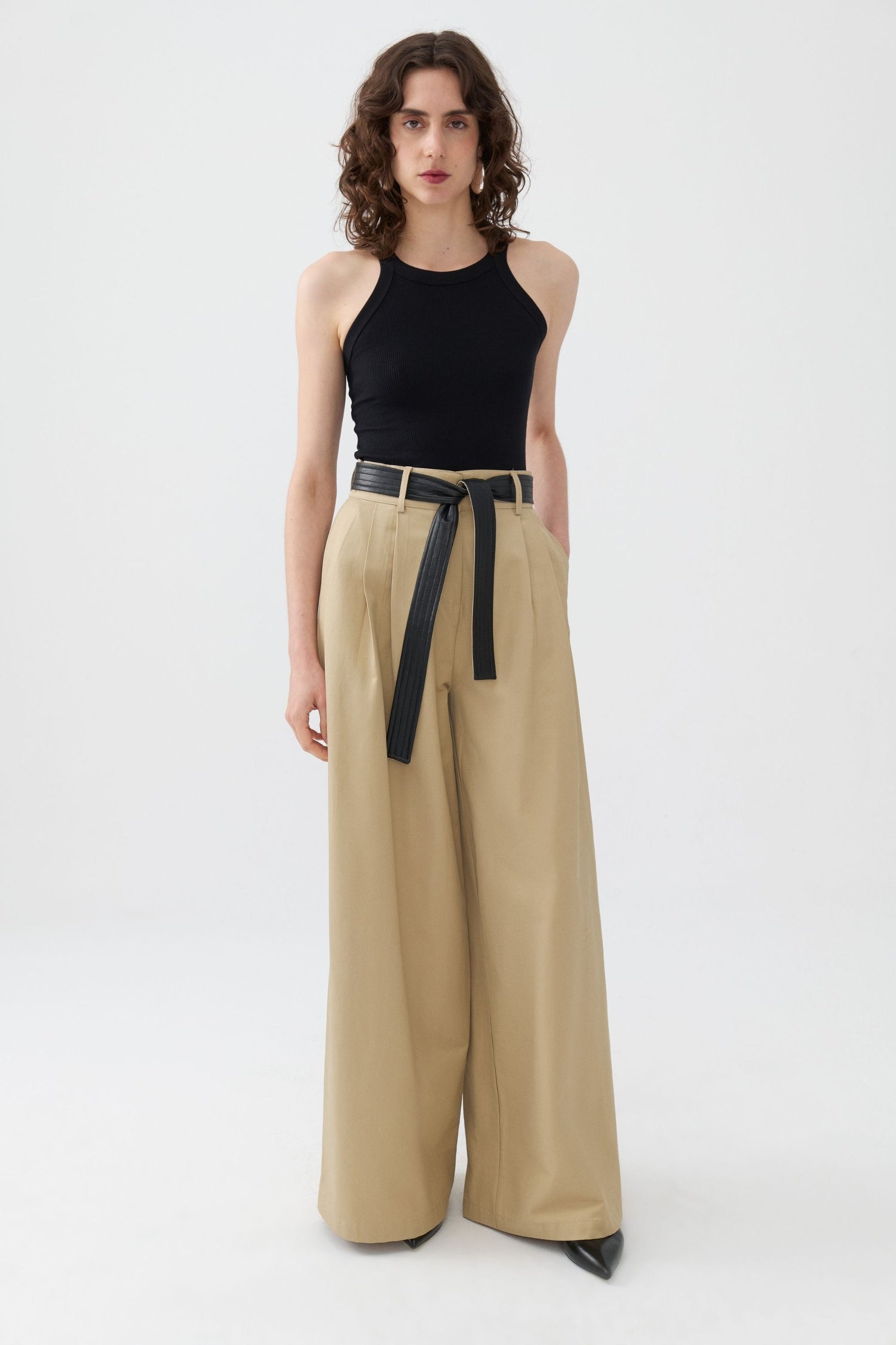 High Waist Pleated Trousers