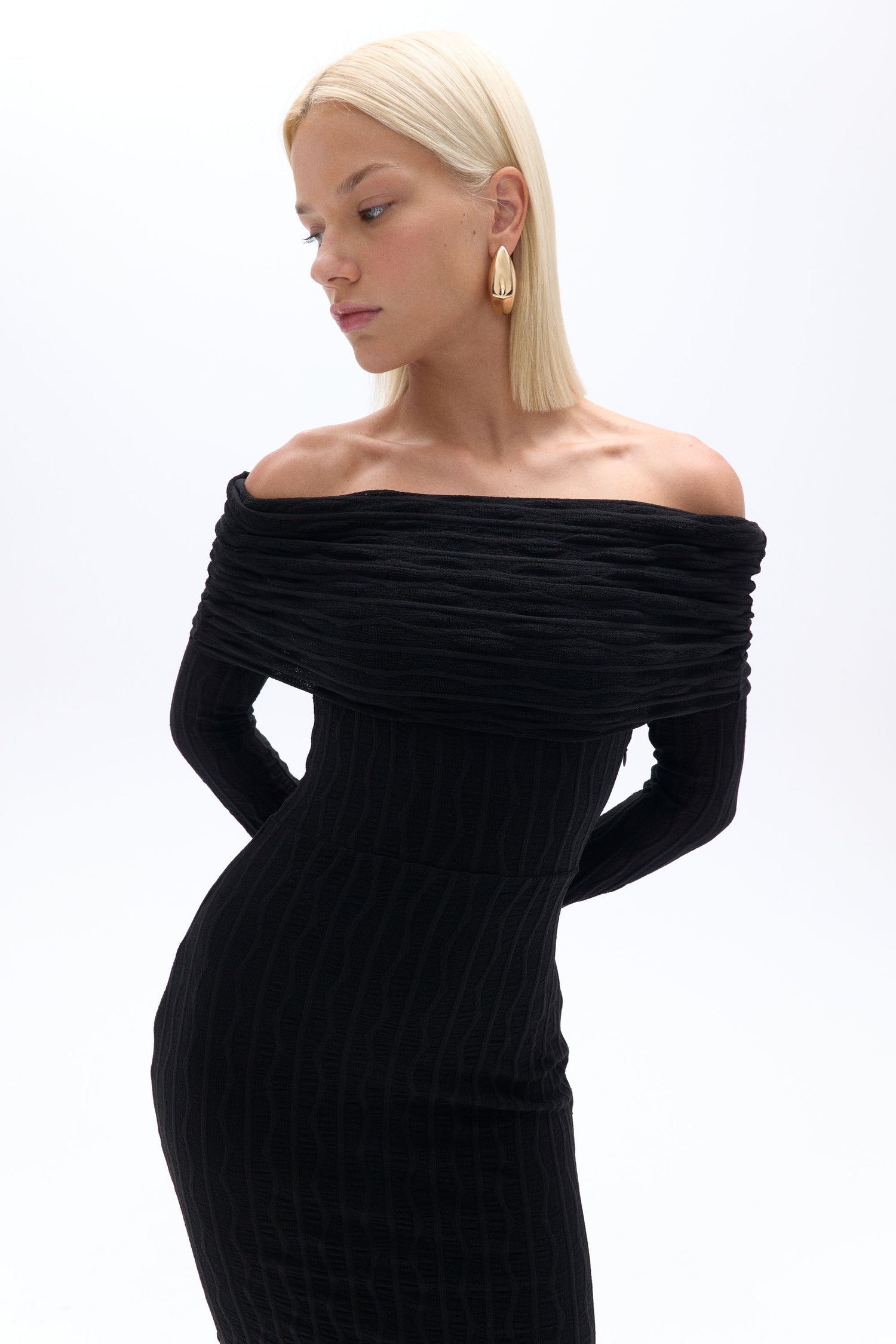 Off Shoulder Layered Design Dress