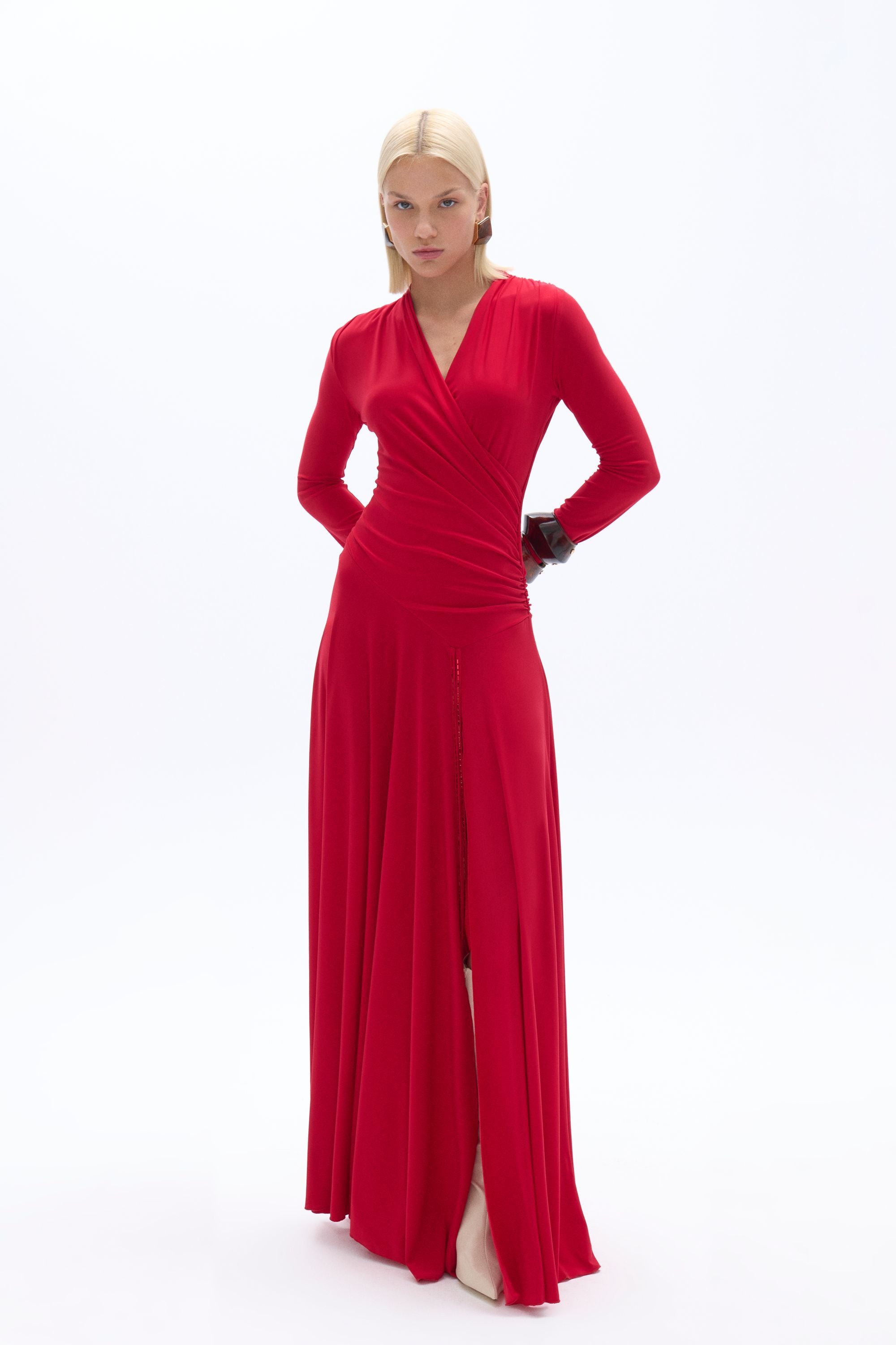 Double Breasted Collar Long Dress Nocturne