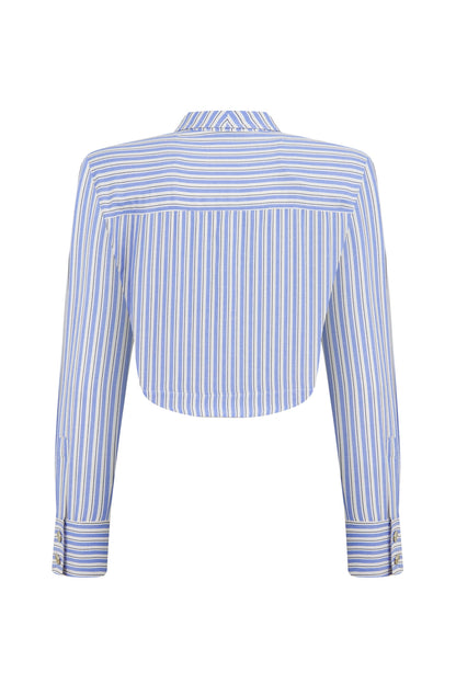 Striped Shirt with Shoulder Pad