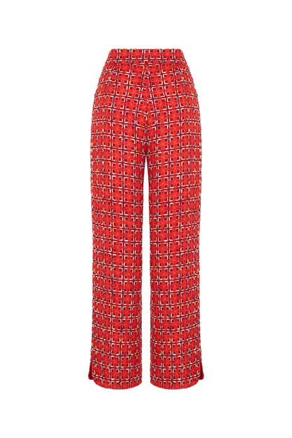 High-Waist Tweed Pants