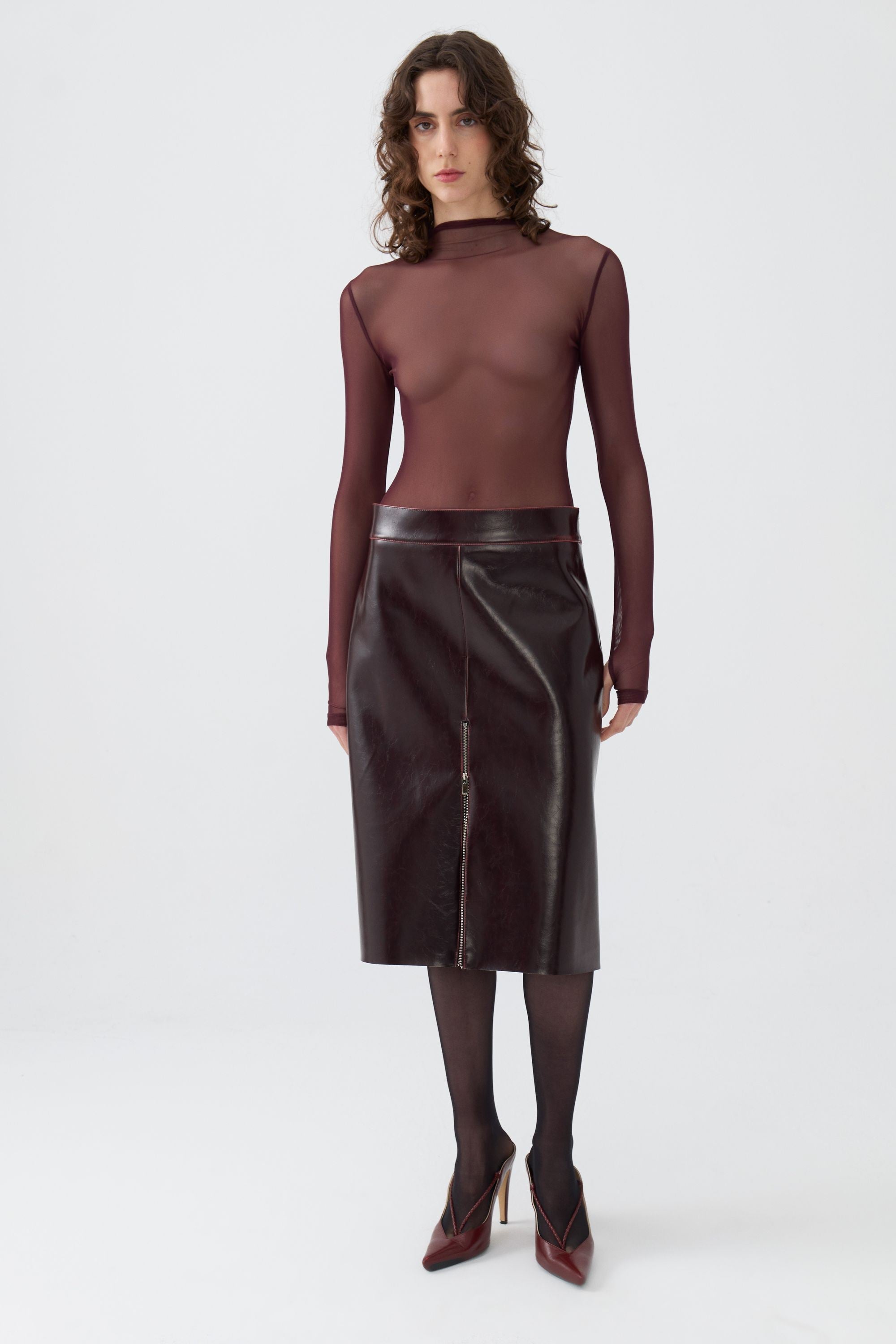 Faux Leather Pencil Skirt