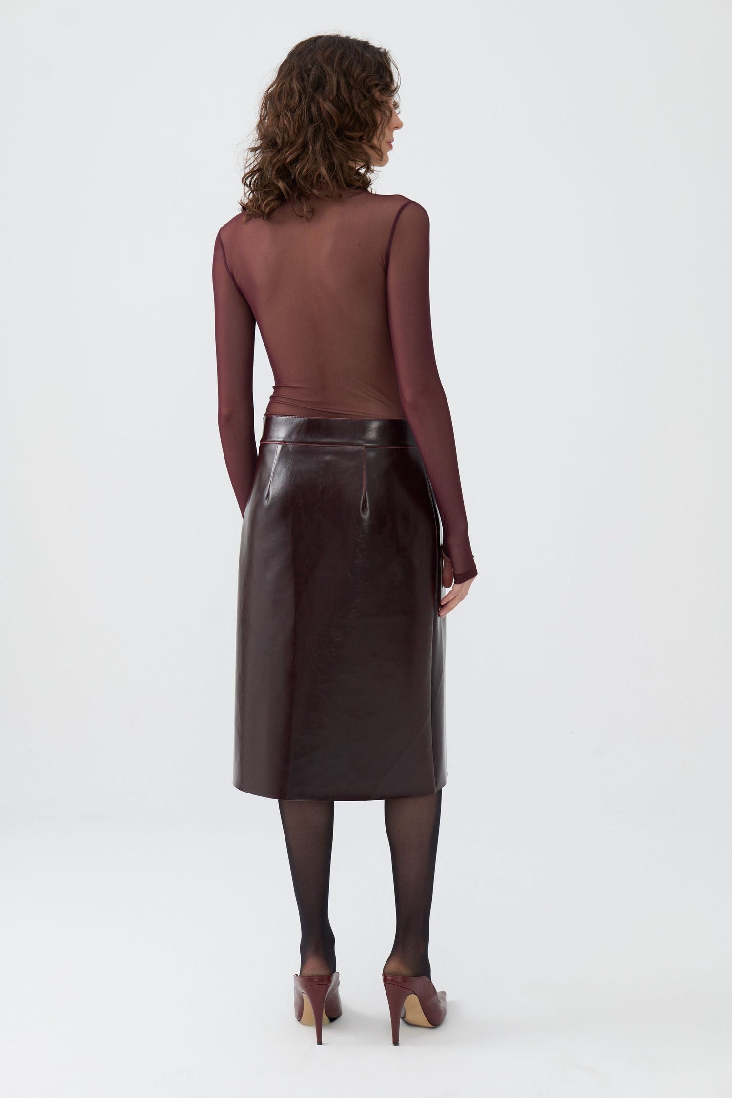 Faux Leather Pencil Skirt