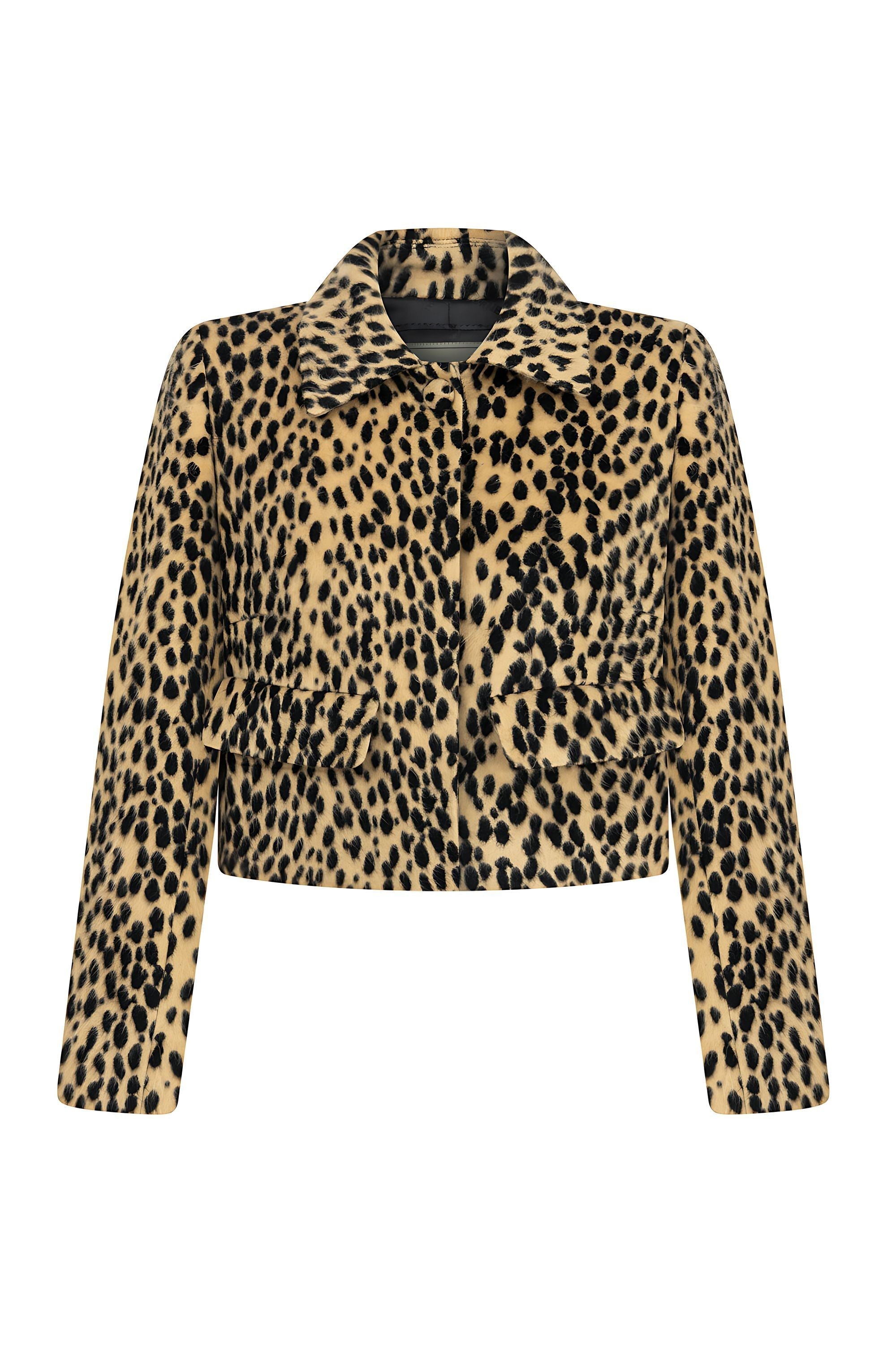 Leopard Print Crop Jacket Nocturne