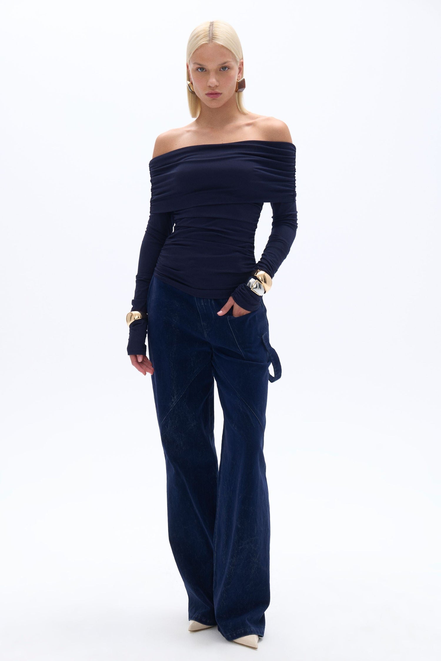 Off Shoulder Blouse with Ruffle Detail (Final Sale)