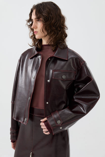 Faux Leather Coat