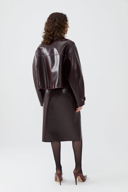 Faux Leather Coat