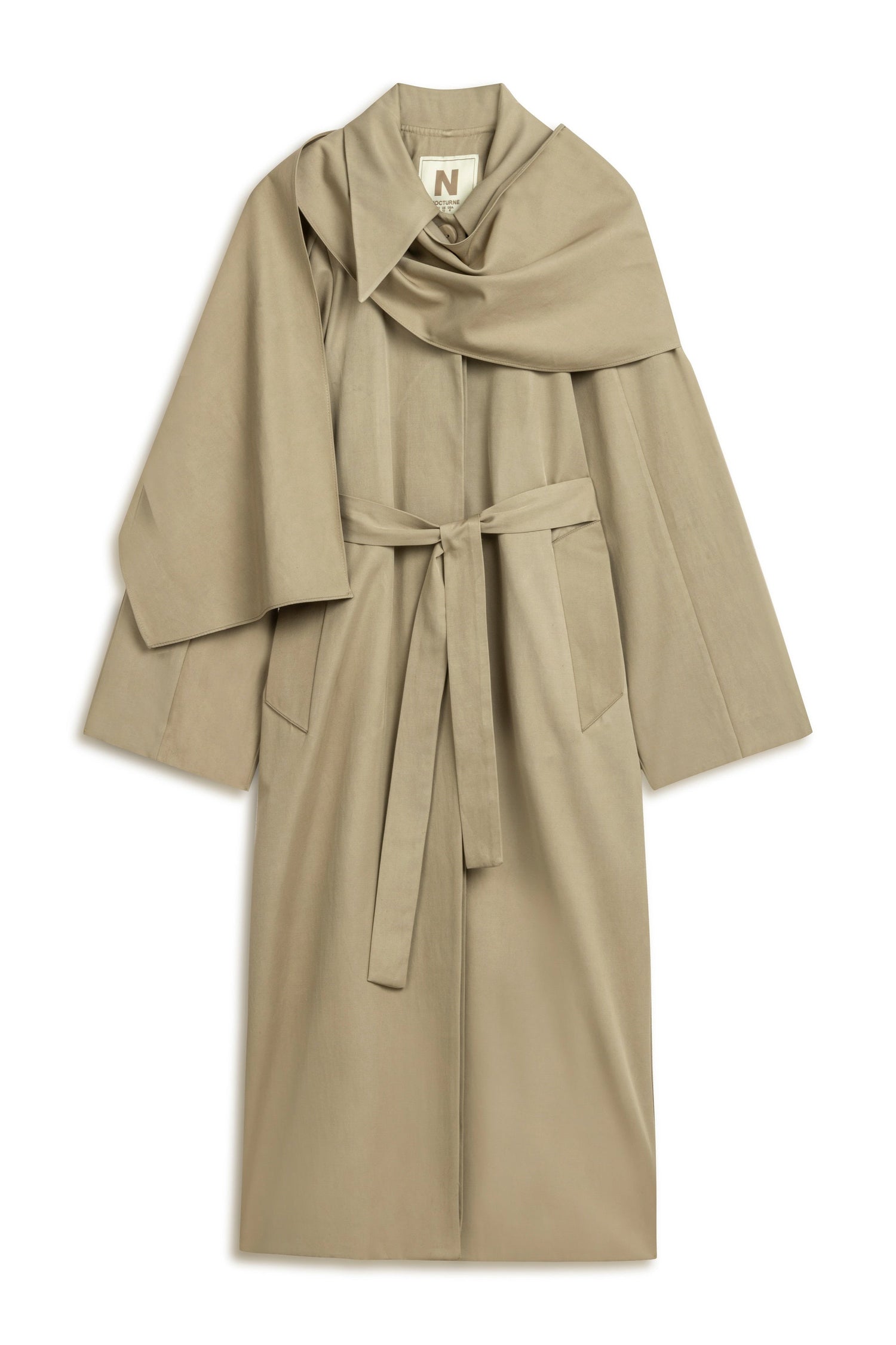 Shawl-Designed Trench Coat