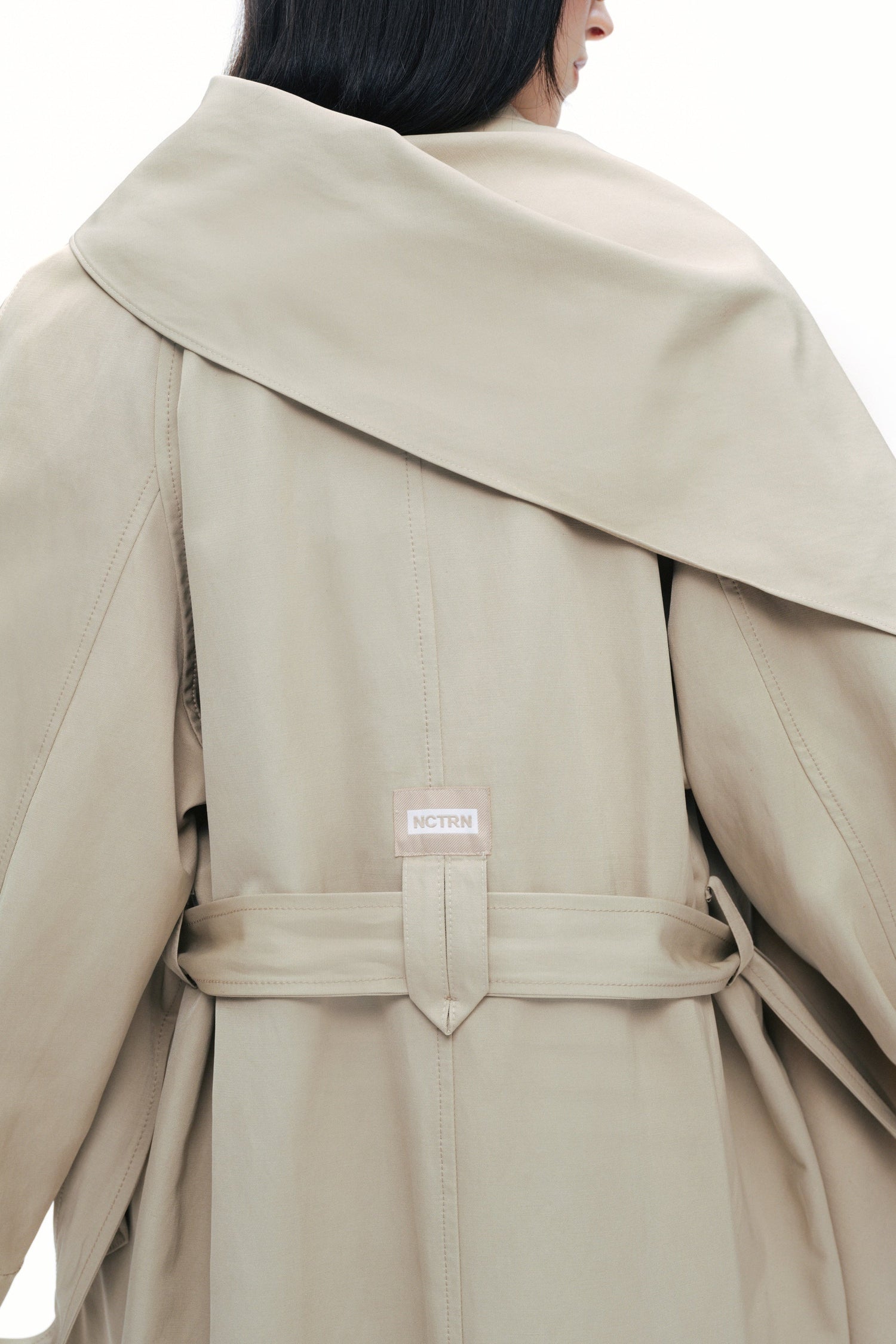 Shawl-Designed Trench Coat