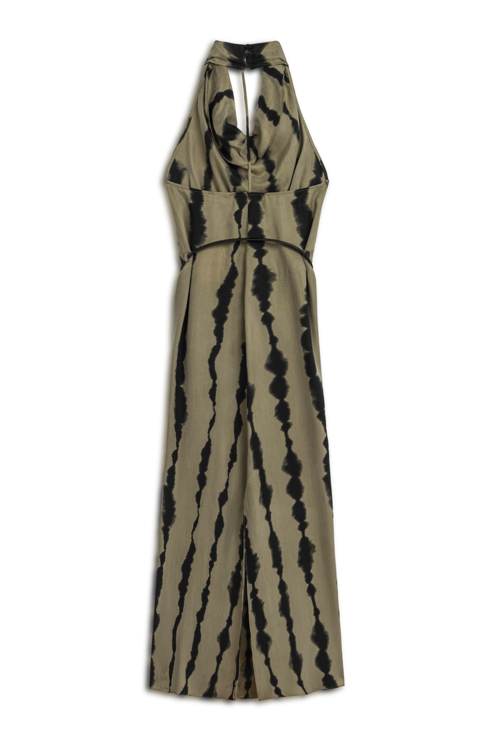 Belt Detailed Patterned Maxi Dress