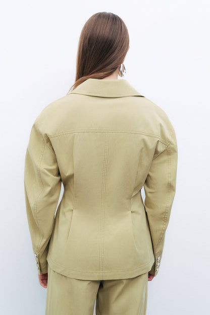 Jacket with Metal Button Accessory