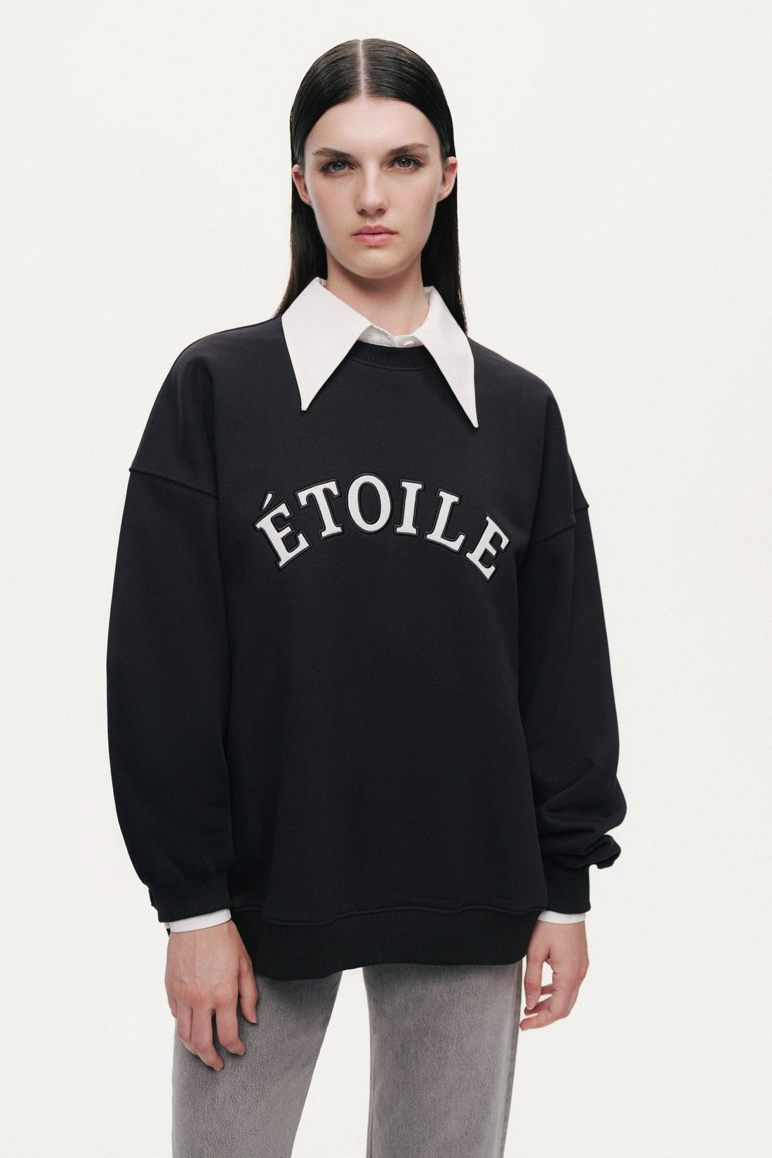 Woven Text Logo Sweatshirt