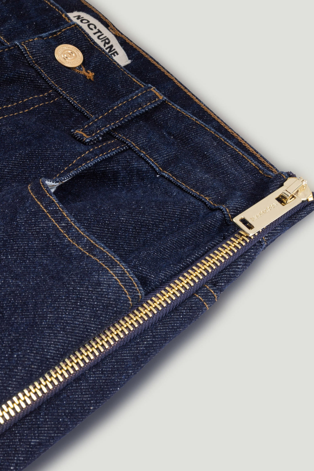 Zip Accent Straight-Leg Denim Pants