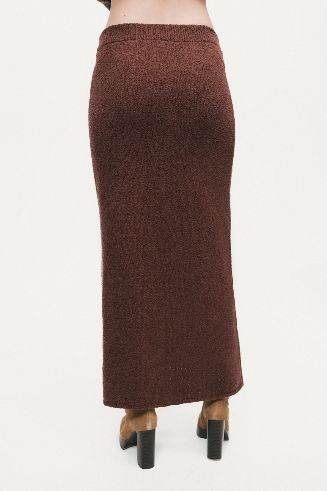 Embellished Ribbed Knit Maxi Skirt