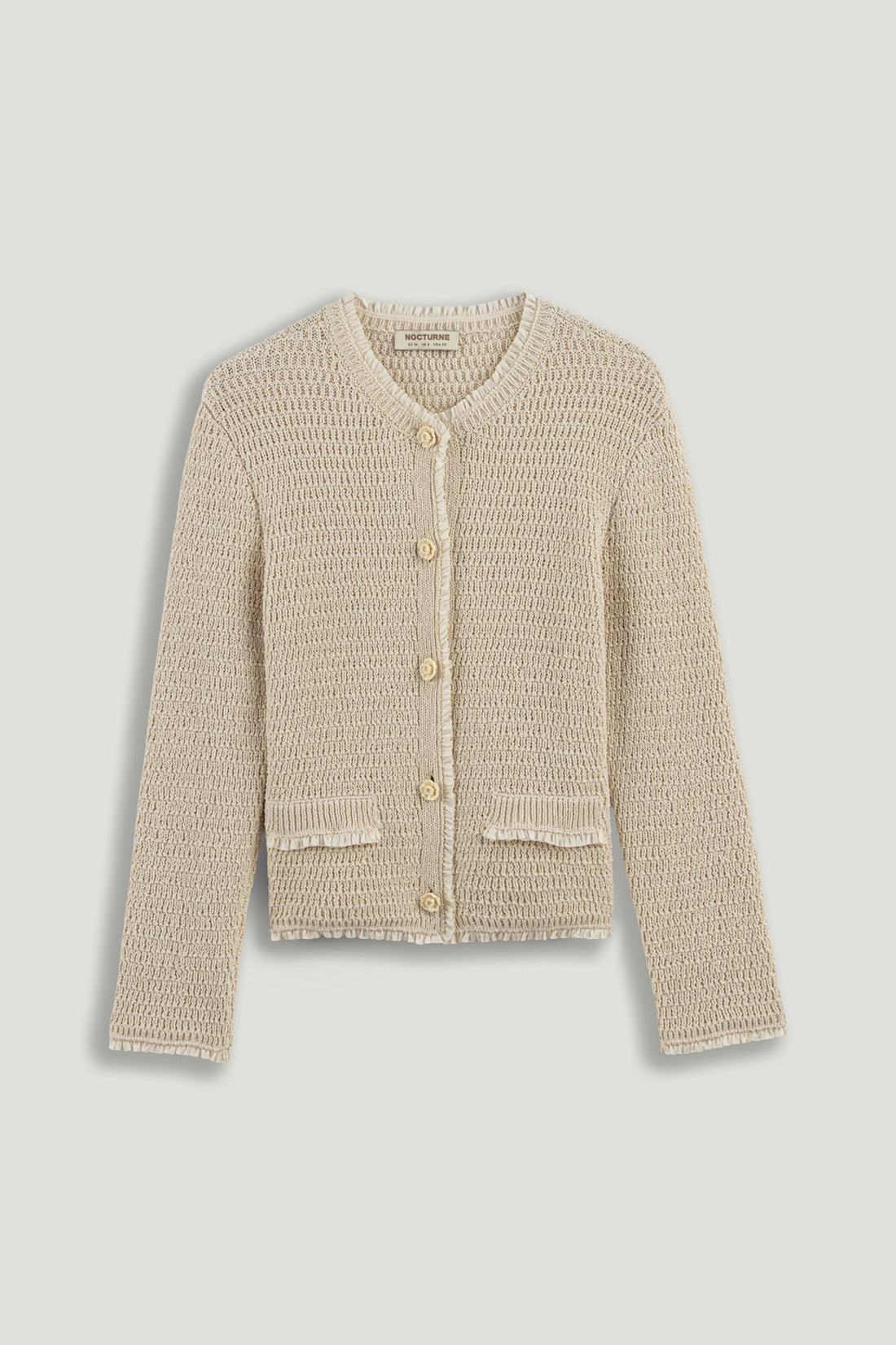 Textured Bouclé Button Cardigan