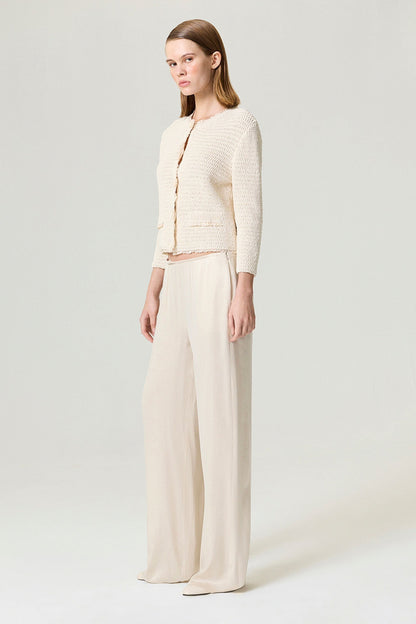 Textured Bouclé Button Cardigan