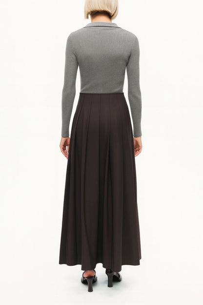 Zip-Front Ribbed Knit Top