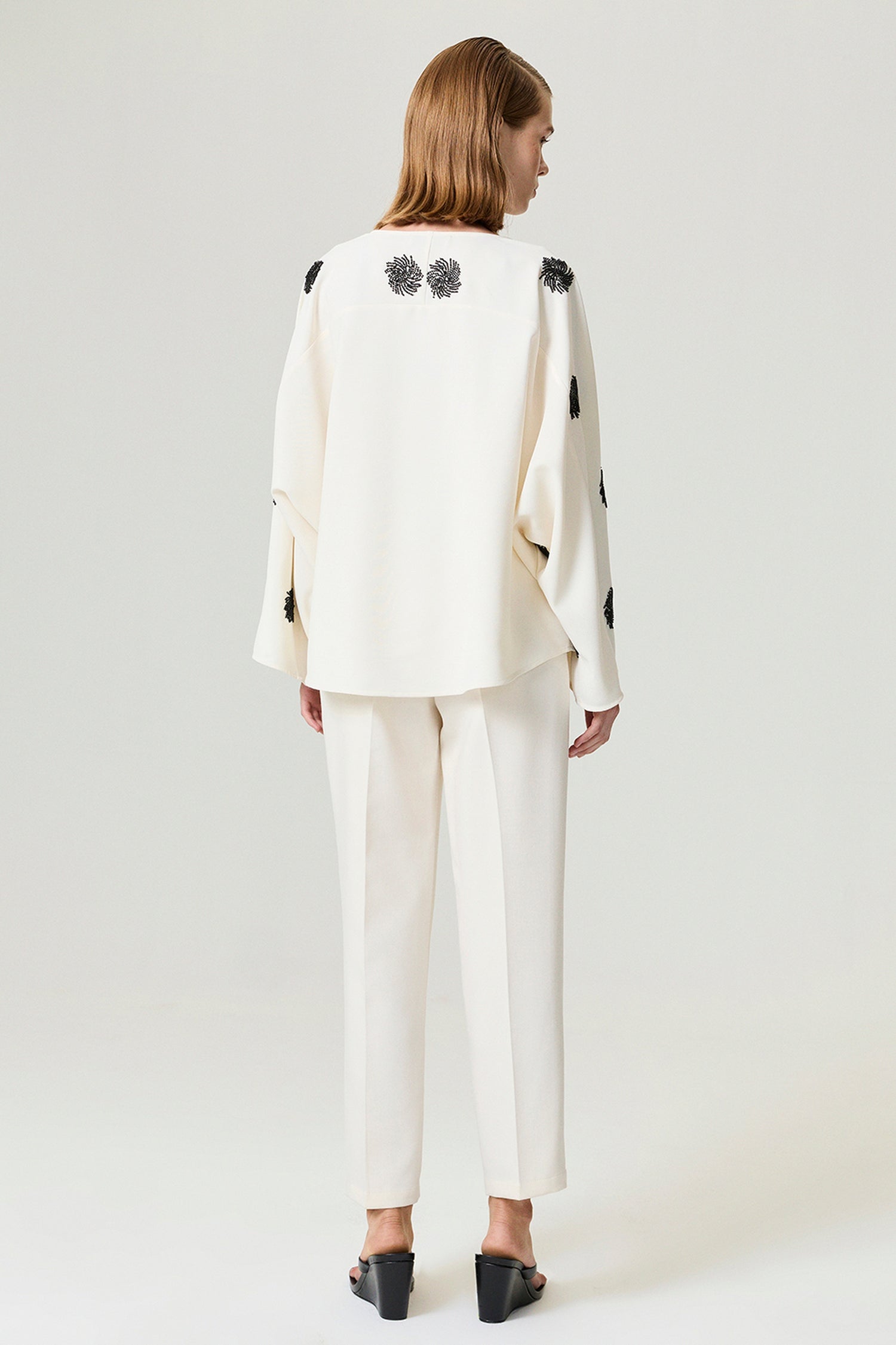 Beaded Open-Front Kimono