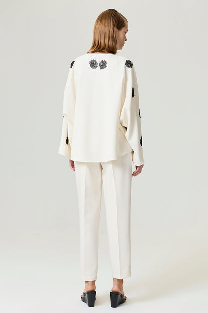 Beaded Open-Front Kimono