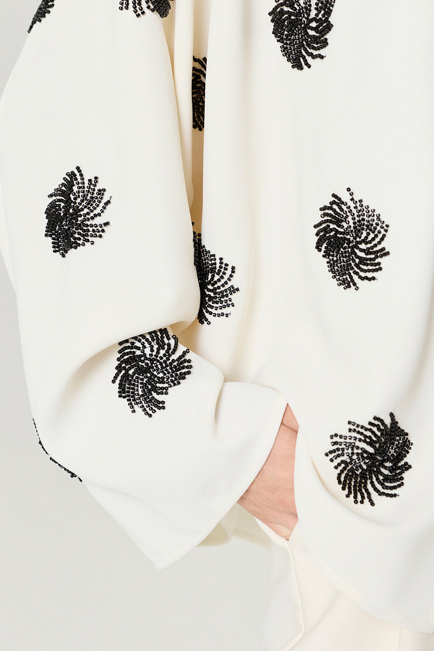 Beaded Open-Front Kimono