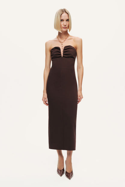 Strapless Sweetheart Midi Pencil Dress