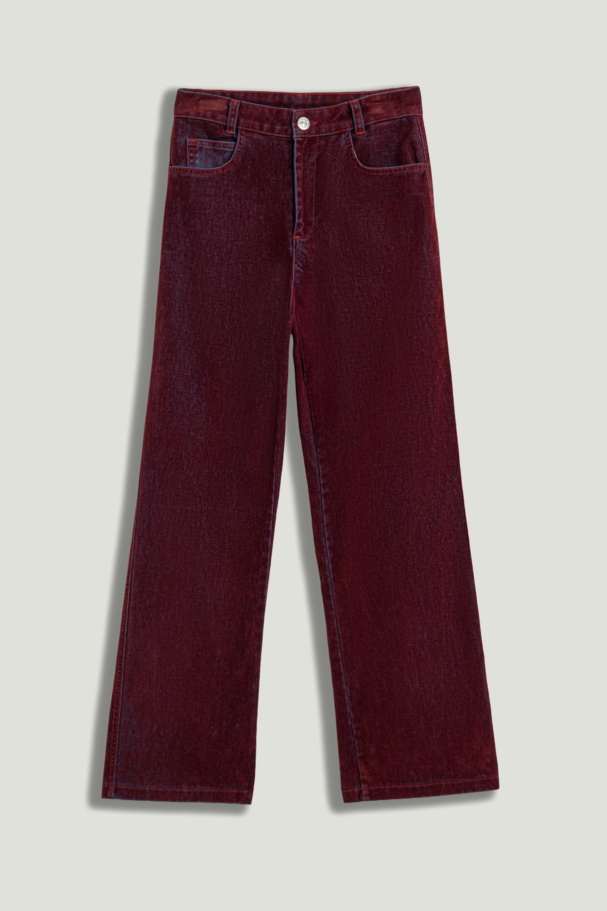 Velvet Straight-Leg Pants