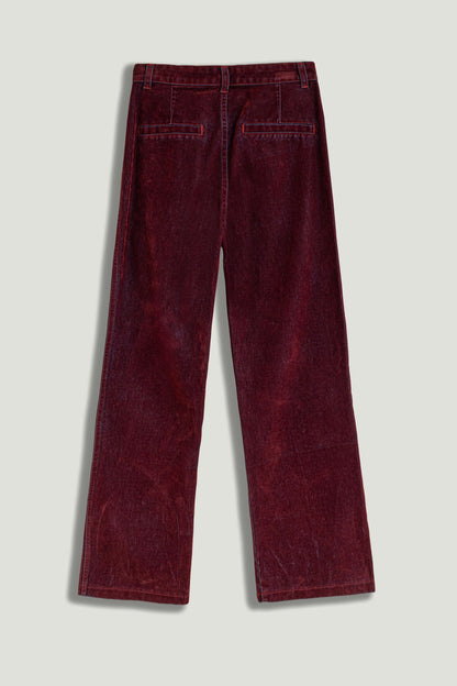 Velvet Straight-Leg Pants