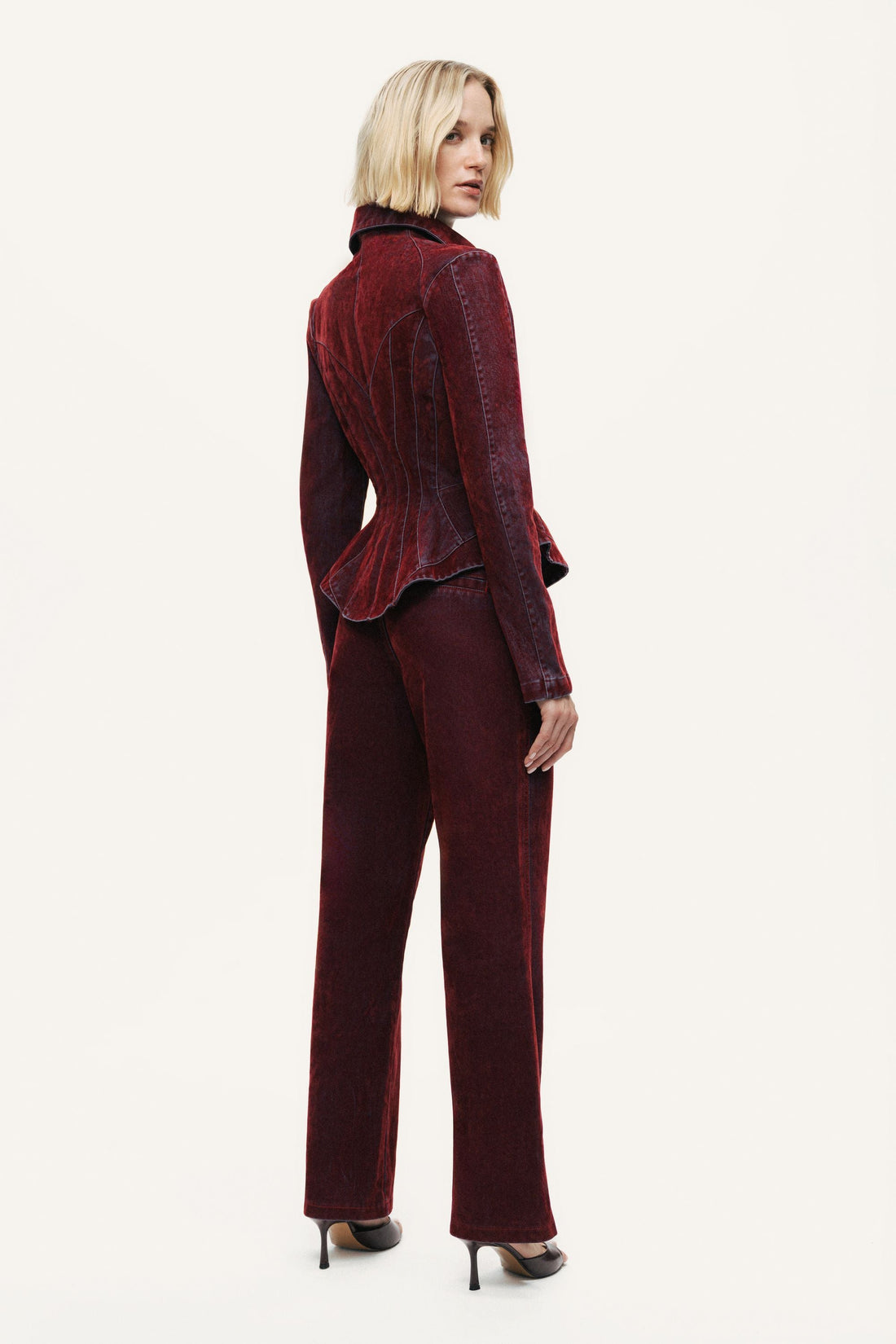 Velvet Straight-Leg Pants
