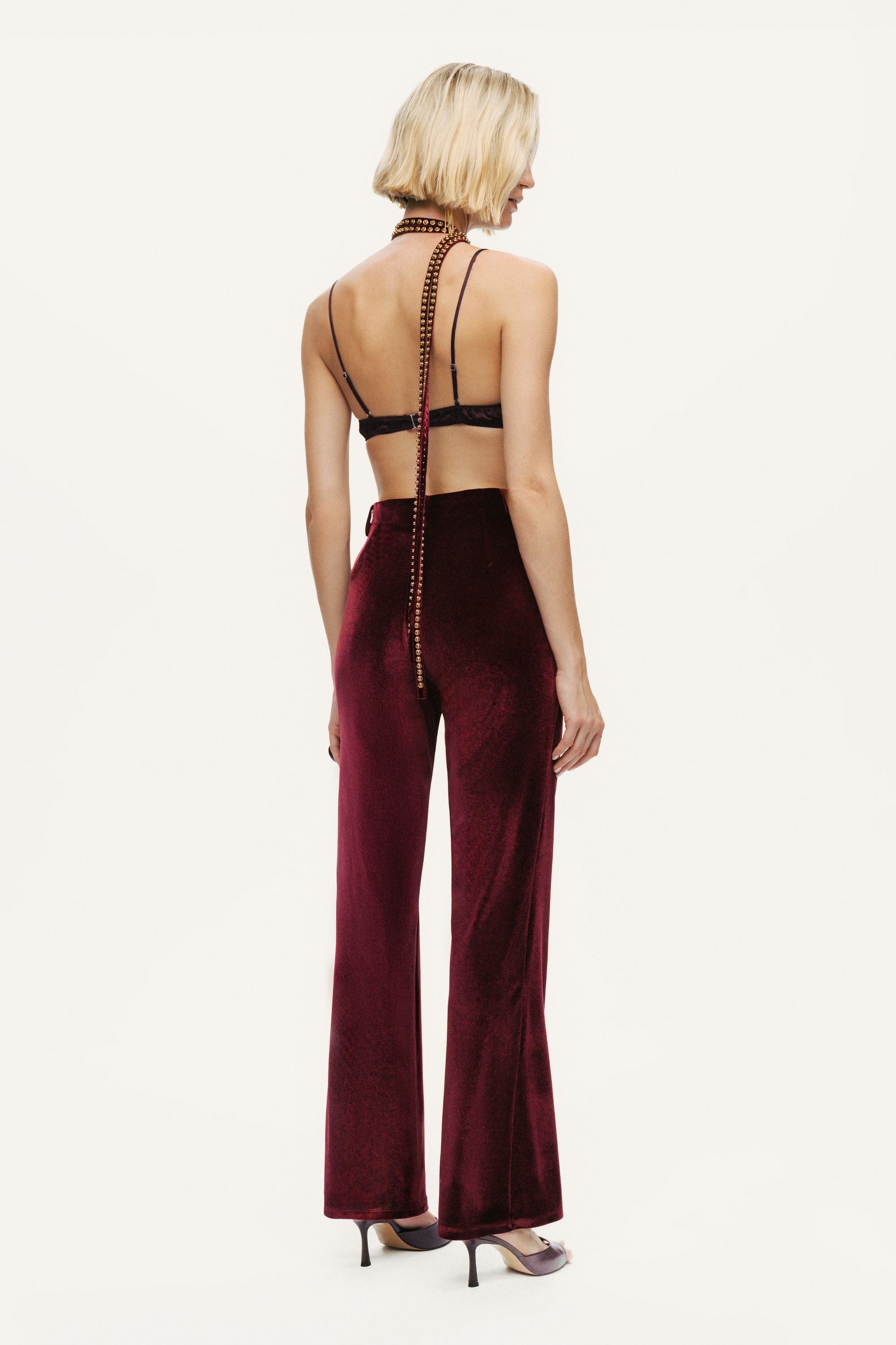 Velvet Bootcut Trousers