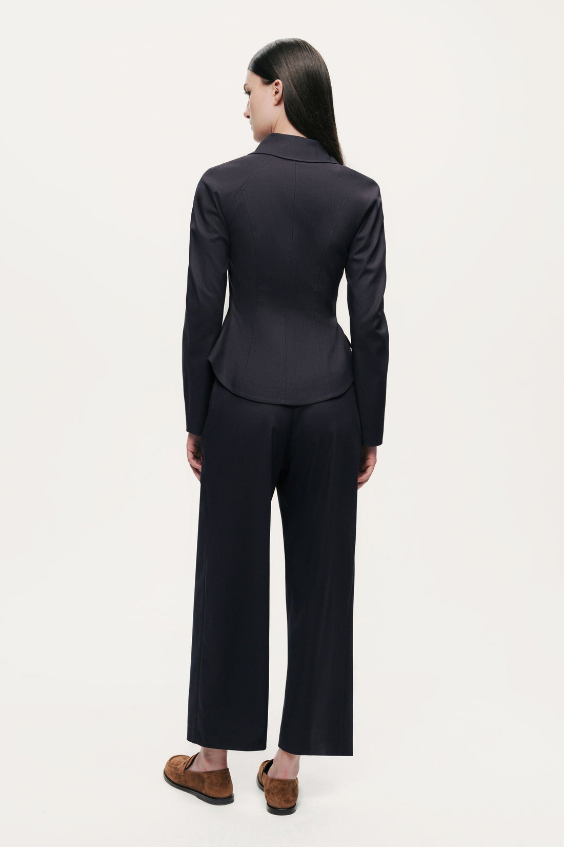 Pleated Tapered Crop Pants