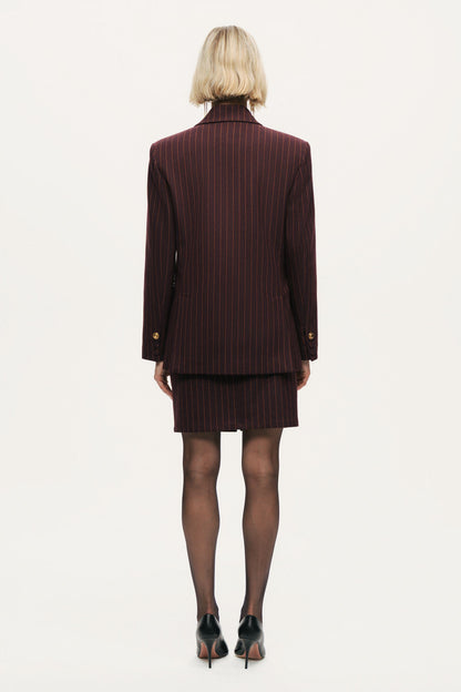 Pinstripe Double-Breasted Blazer