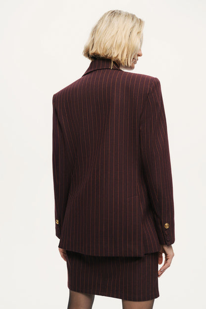 Pinstripe Double-Breasted Blazer