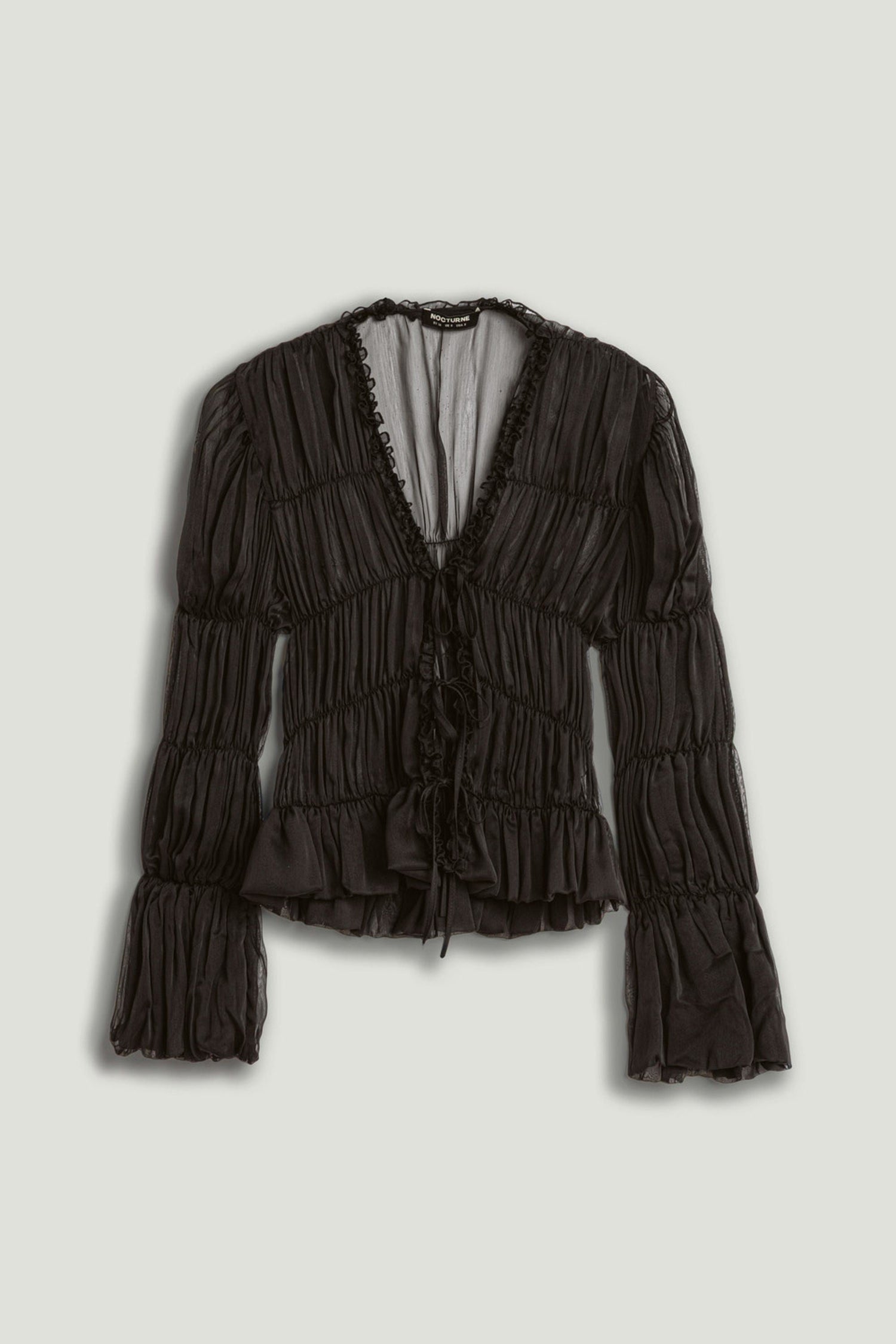 Ruched Sheer Blouse