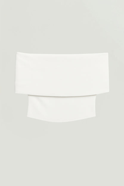 Foldover Zip-Front Bandeau Top