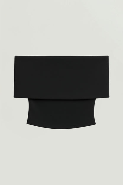 Foldover Zip-Front Bandeau Top