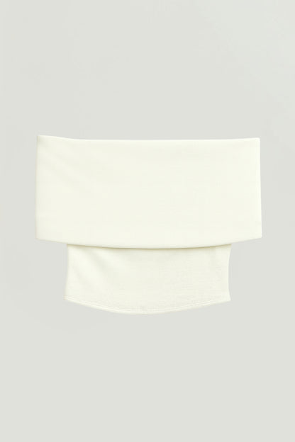 Foldover Zip-Front Bandeau Top