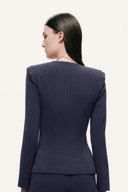 Zip-Front Structured Top