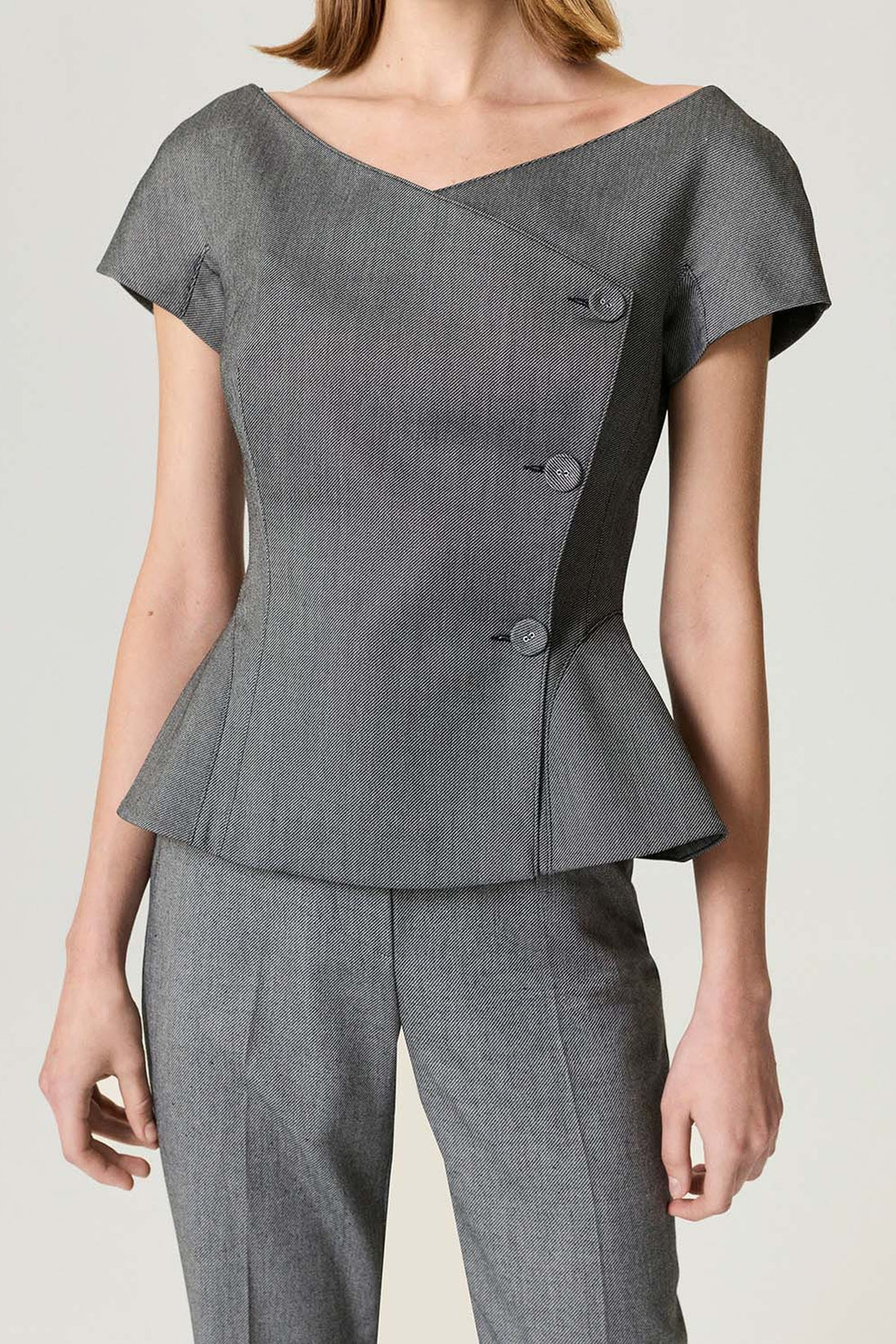 Double-Breasted V-Neck Tailored Vest