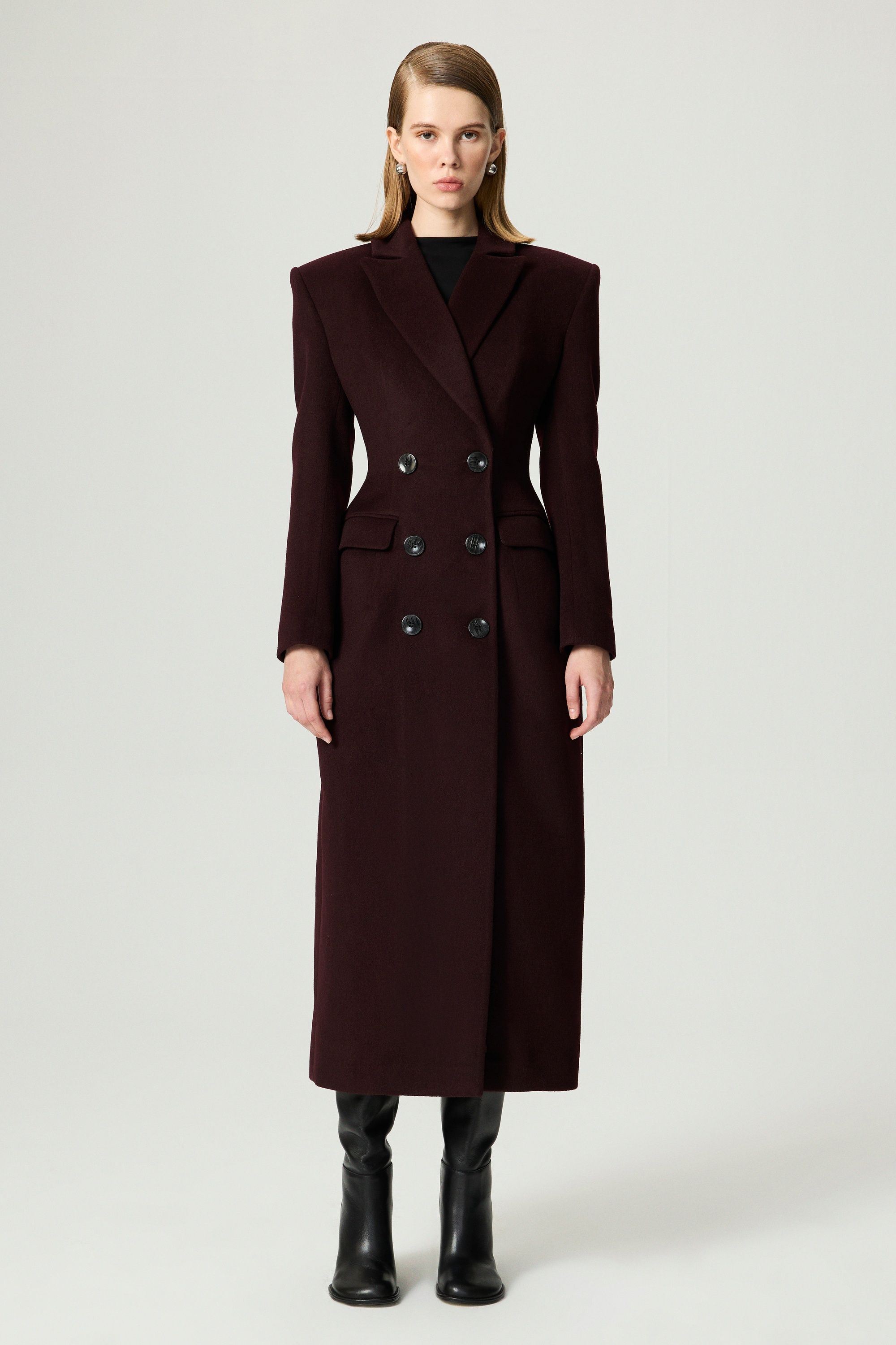 Tailored Double-Breasted Maxi Coat