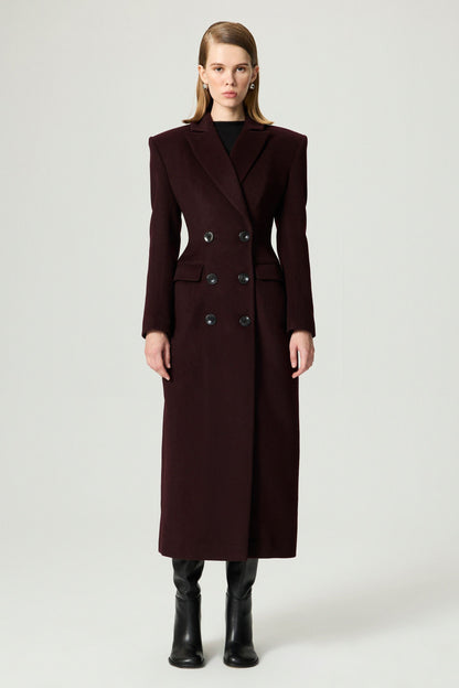 Tailored Double-Breasted Maxi Coat