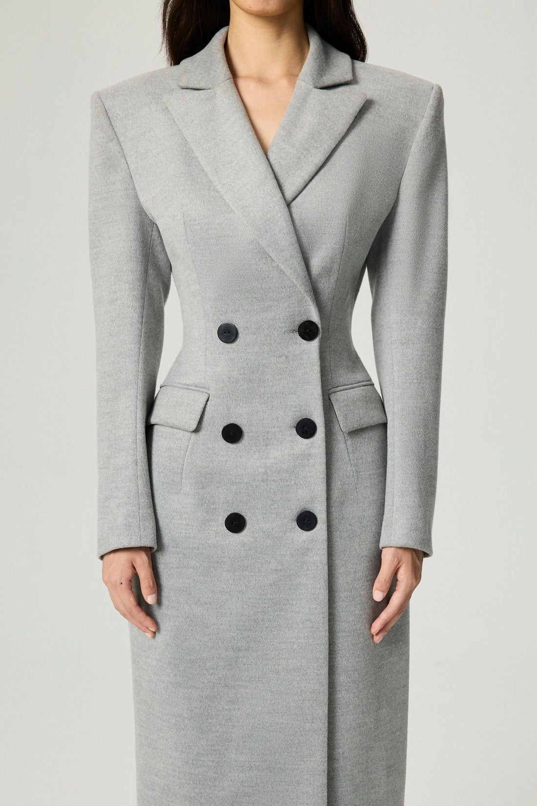 Structured Double-Breasted Maxi Coat