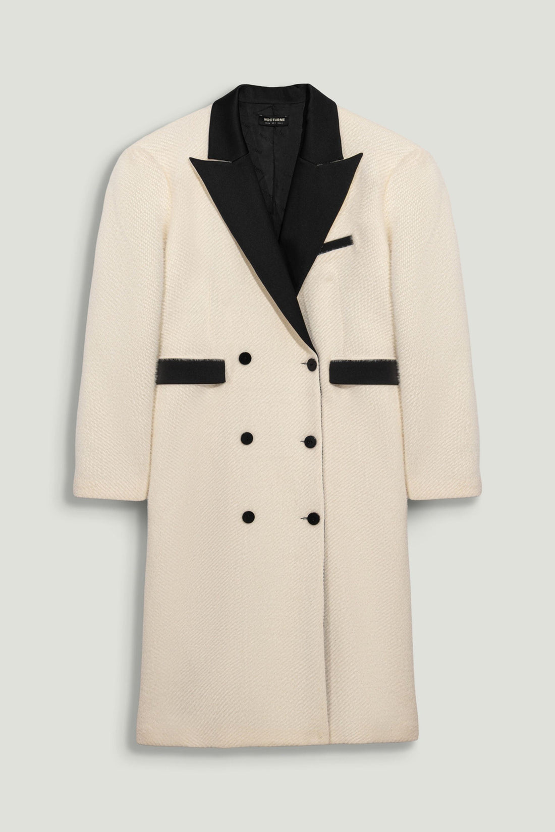 Contrast Lapel Double-Breasted Coat